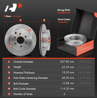 Ceramic Brake Pads with Front & Rear Disc Rotors for 2005-2012 Pathfinder