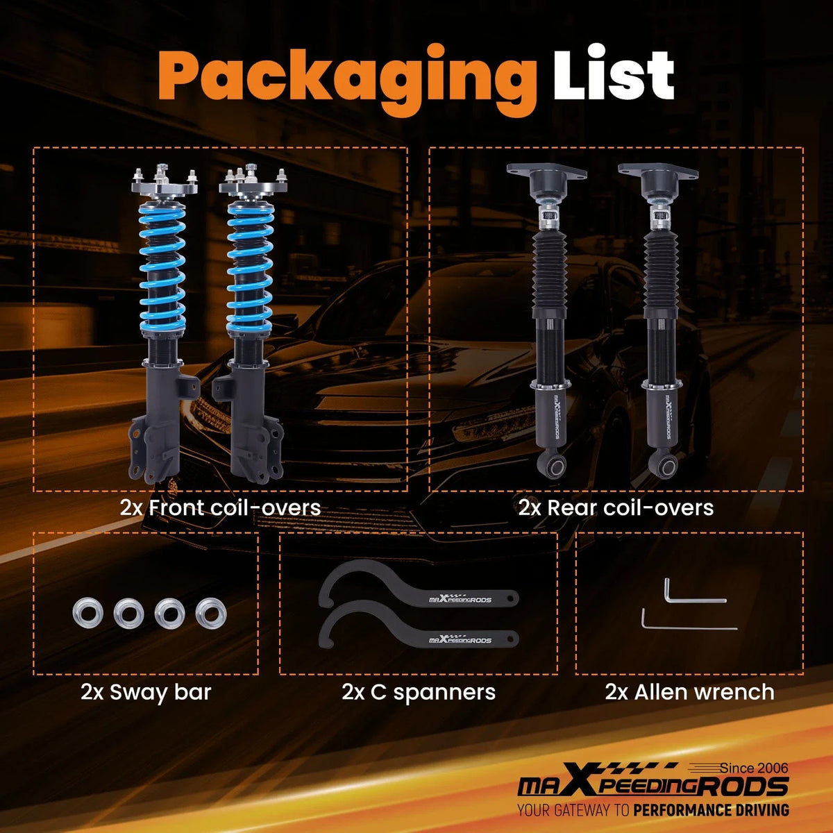 T6 Adjustable Struts Shocks Coilover Kit for Mazda CX-5 (2013-2016)