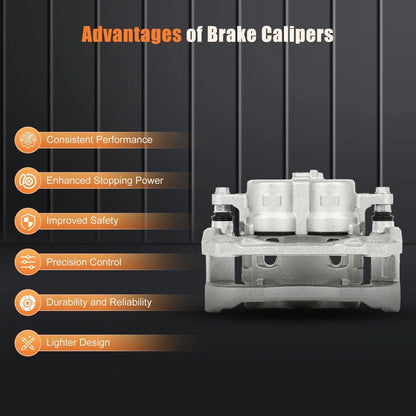 Pair of Front Brake Calipers w/Bracket for 2010-2015 Lexus RX350 Left Right