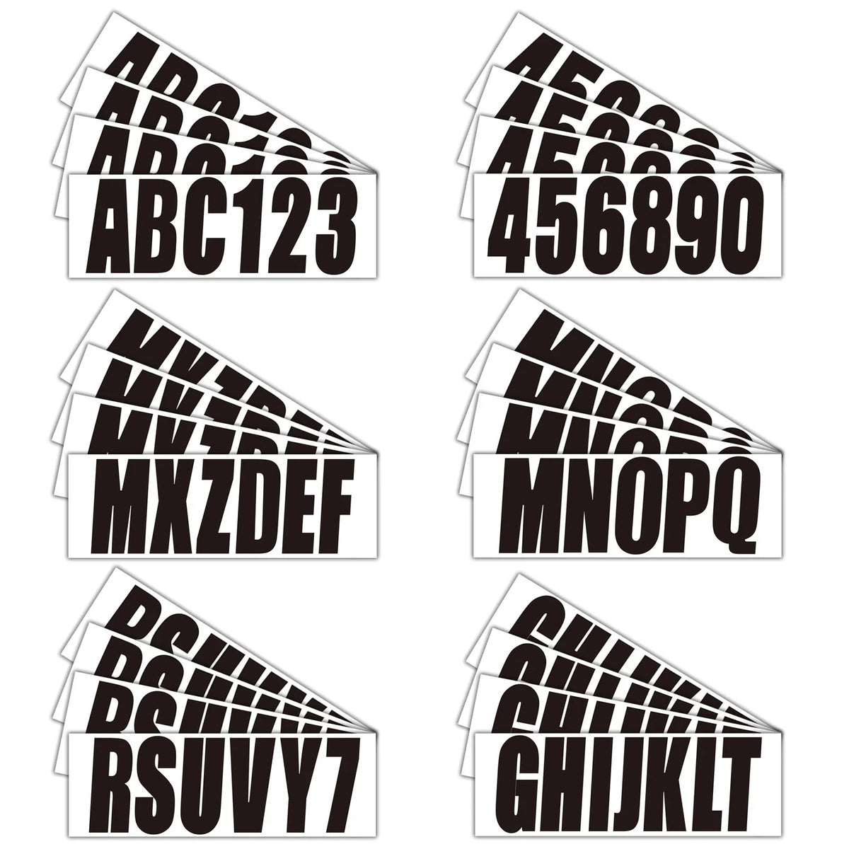 Identification Numbers Stickers Decals - 3" Black
