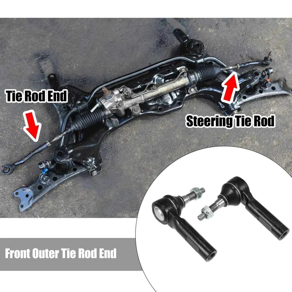 Front Outer Tie Rods - 2 Pack for Chrysler 300, Dodge Charger (2011-2019)