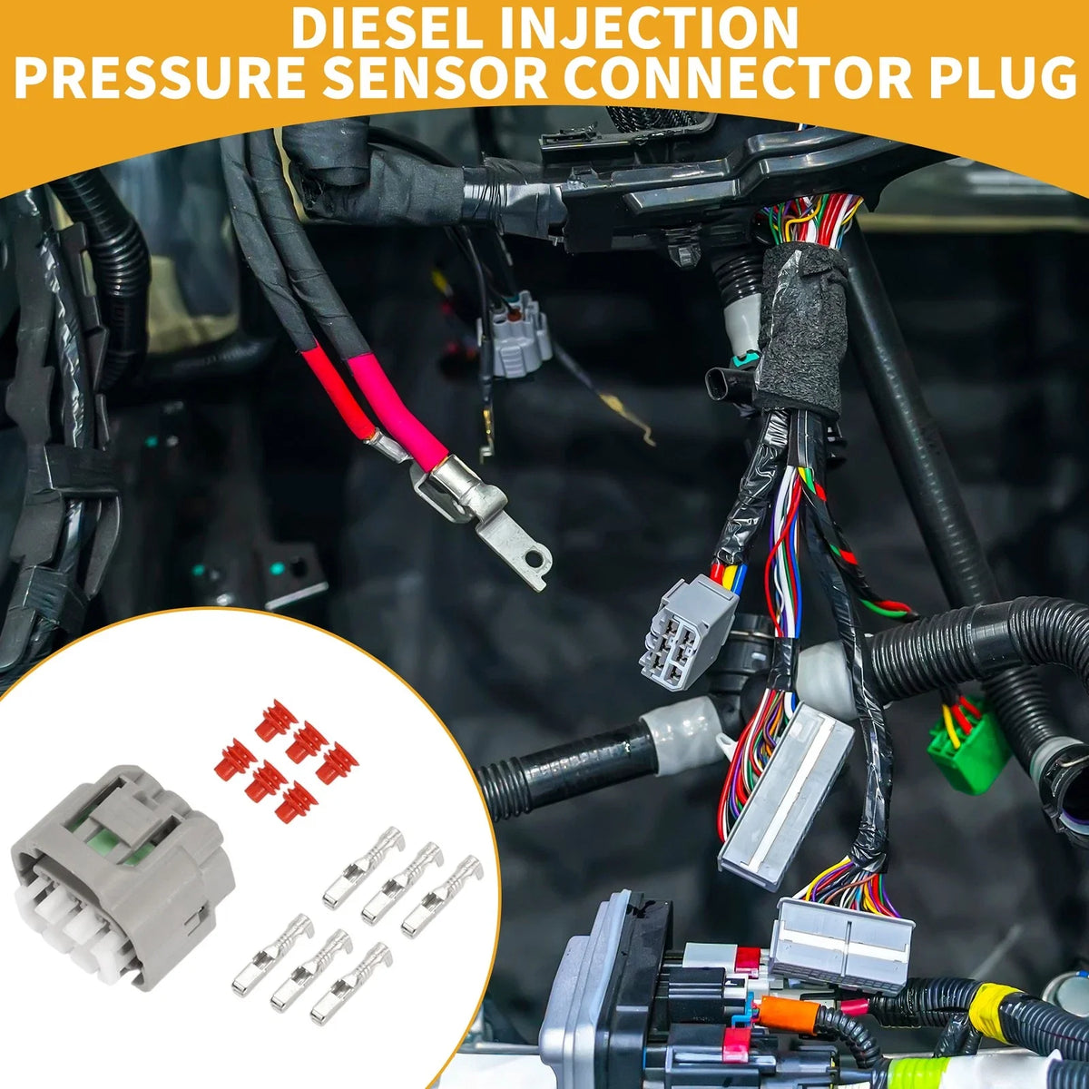 6 Pin Diesel Injection Pressure Sensor Connector Plug for Toyota 