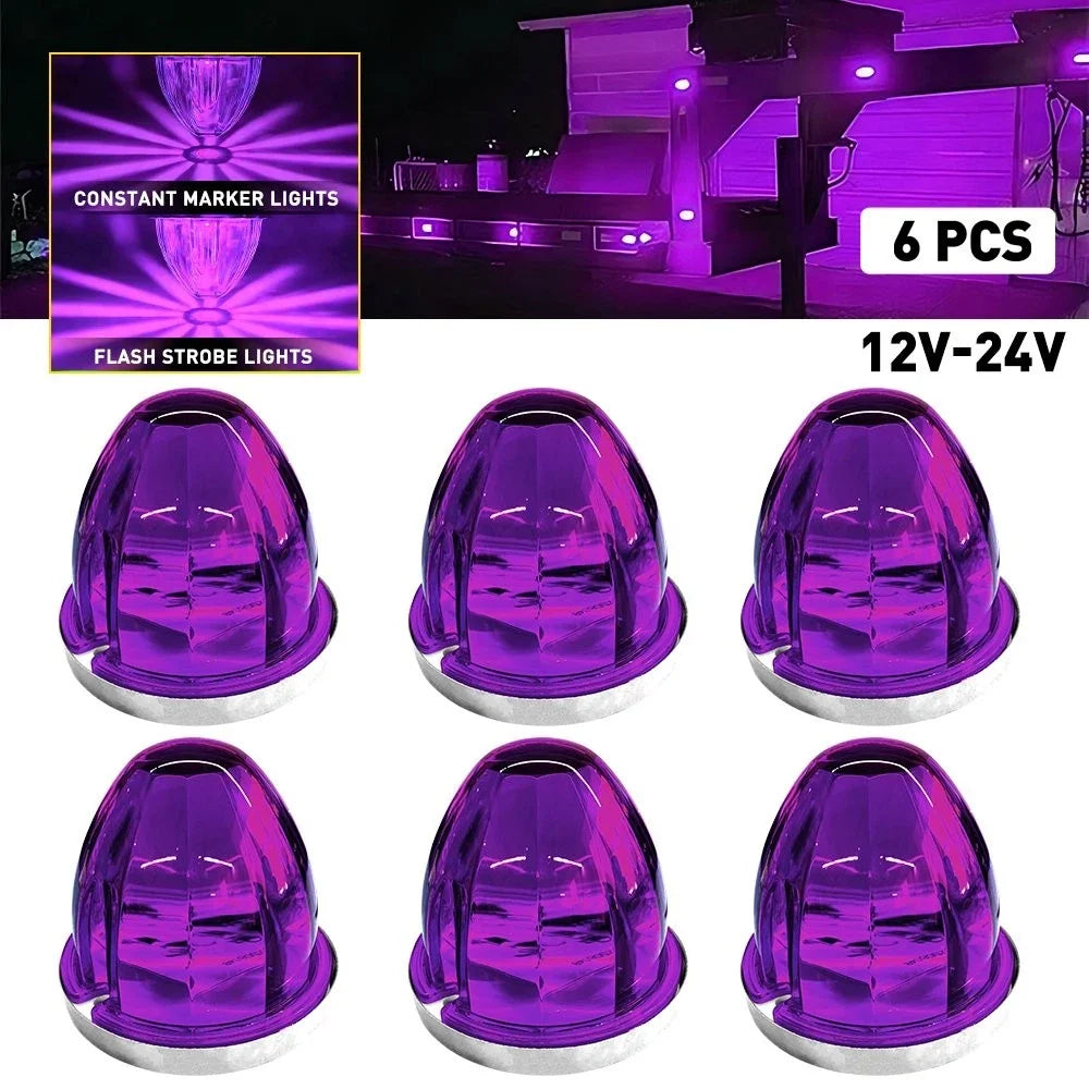 6X Purple LED Watermelon Marker Light for Universal (12-24V)