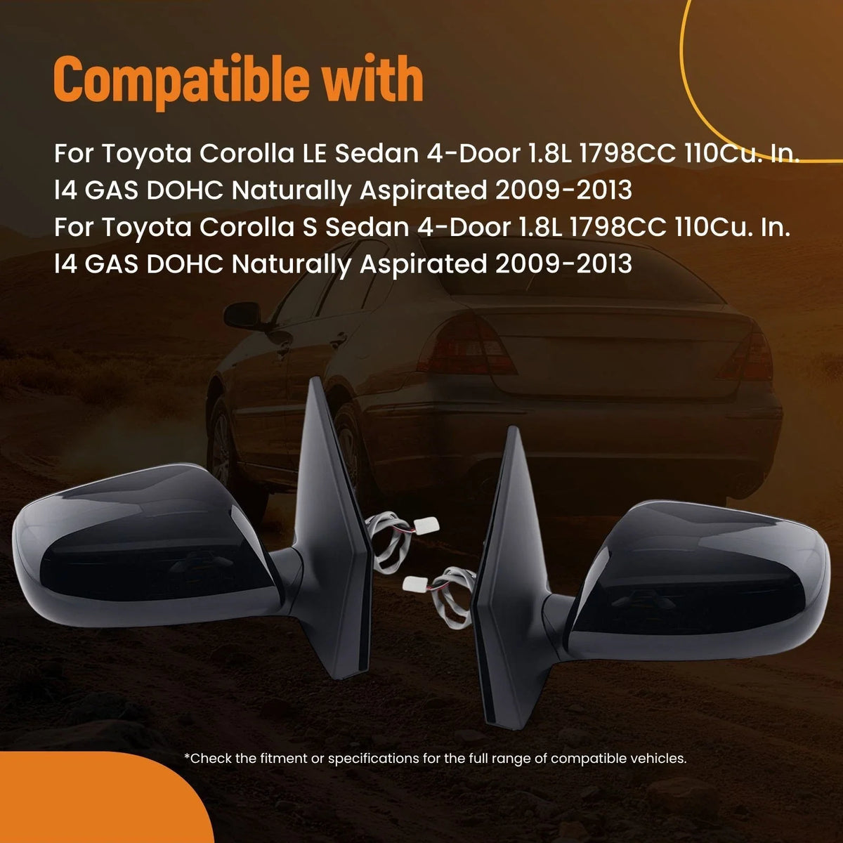 Heated Mirror for Toyota Corolla 2009-2013 87909-02A81