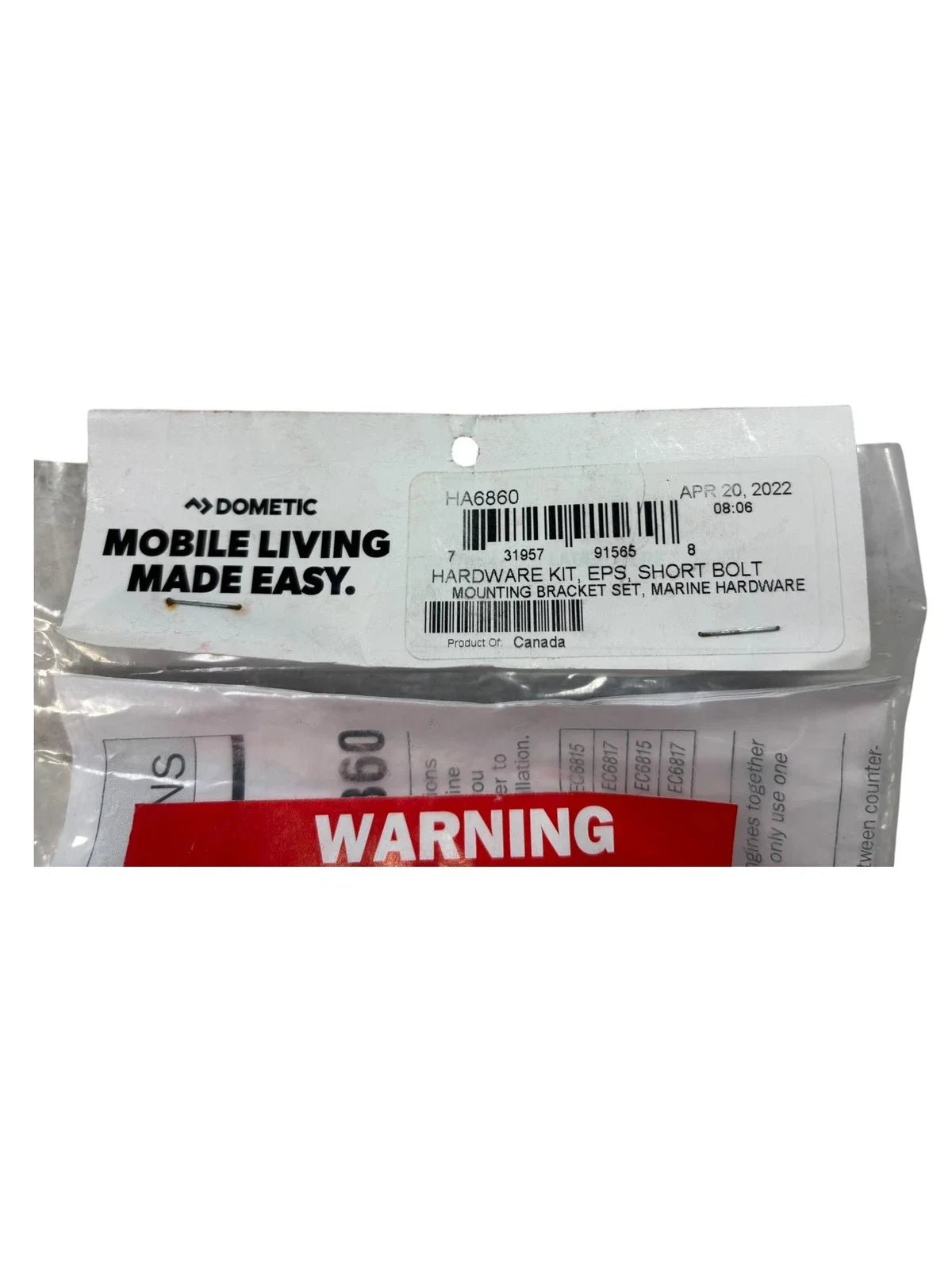 Dometic HA6860 EPS Mounting Plate Hardware Kit for Dometic Refrigerators