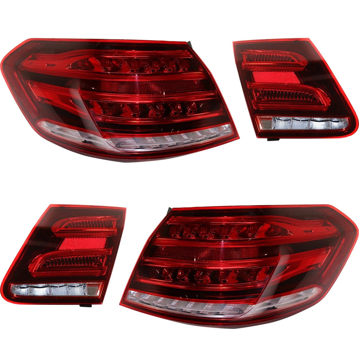 Tail Light Set for MB E350 E300 (2015–2016) LH RH Inner Outer Red Lens CAPA