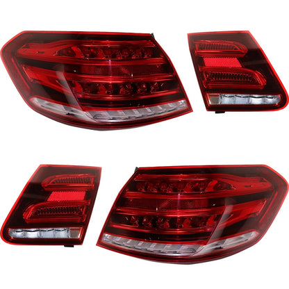 Tail Light Set for MB E350 E300 (2015–2016) LH RH Inner Outer Red Lens CAPA