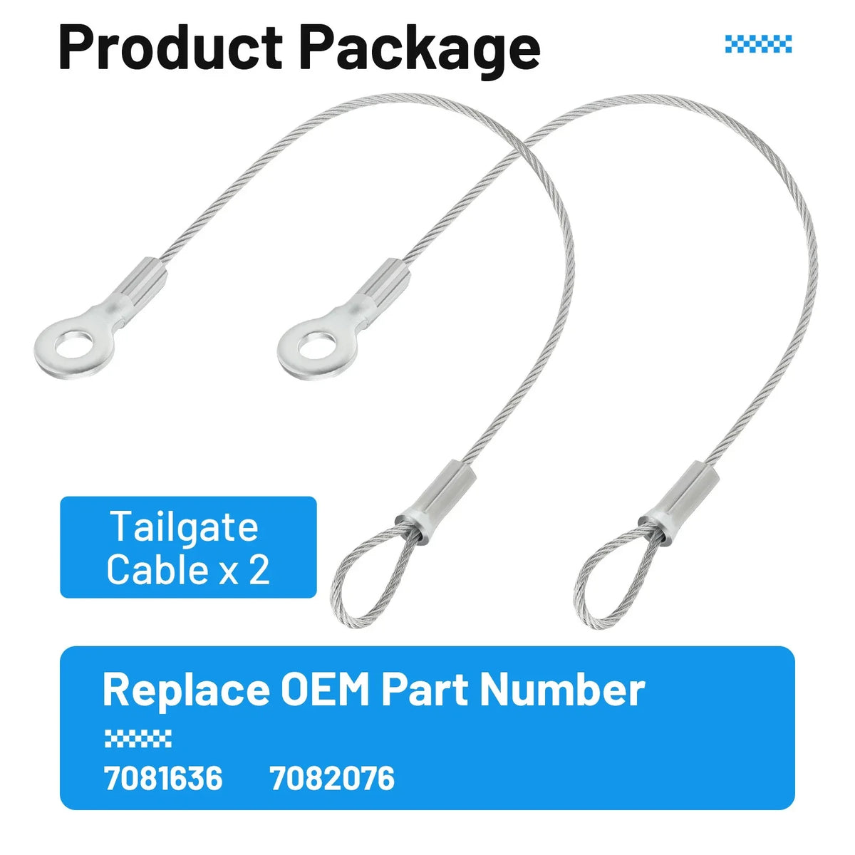 2Pcs Tailgate Cable 7082076 7081636 for Polaris General 1000 (2016–2025)