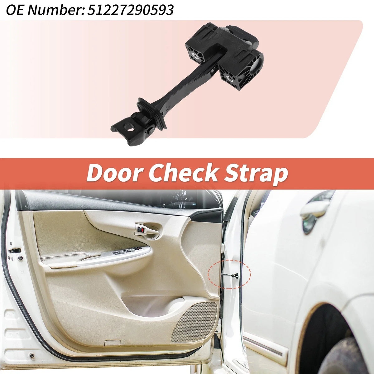 Rear Door Check Strap for BMW X6 (2015–2019) 51227290593