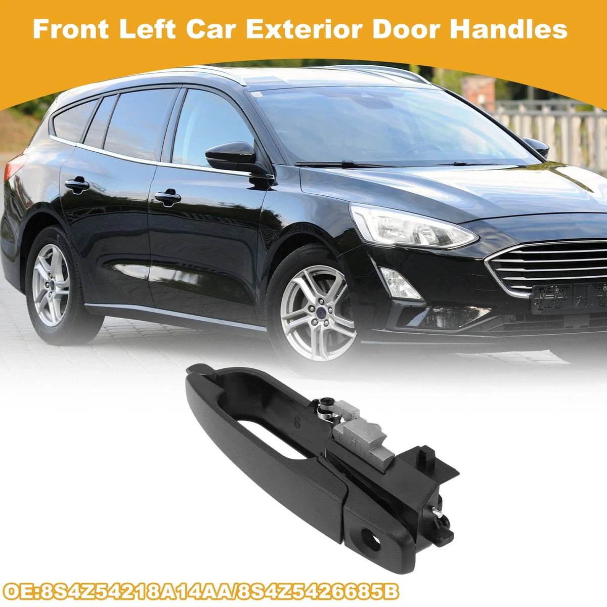 Front Left Door Handle No. 8S4Z54218A14AA for Ford Focus (2008–2011) Black