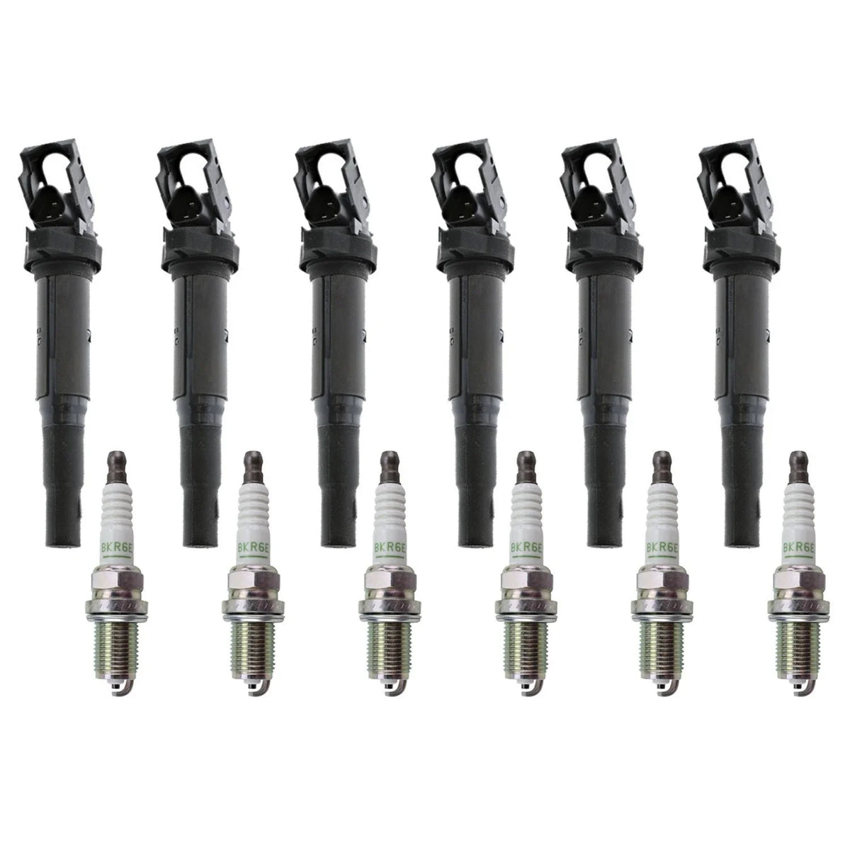 Set of 6 Ignition Coils & NGK V-Power Spark Plugs for BMW E46 E60 E83 E53 E85