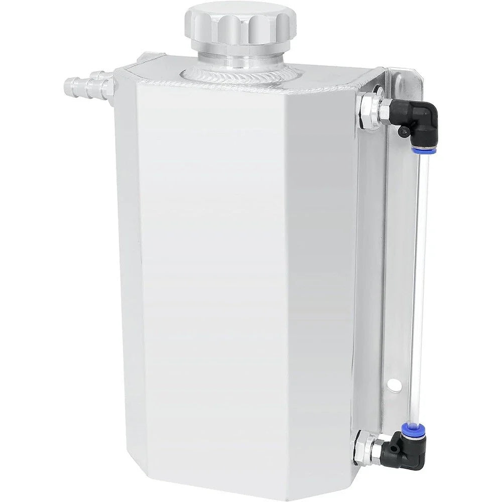 2L Aluminum Coolant Radiator Overflow Reservoir Expansion Tank 2-Row