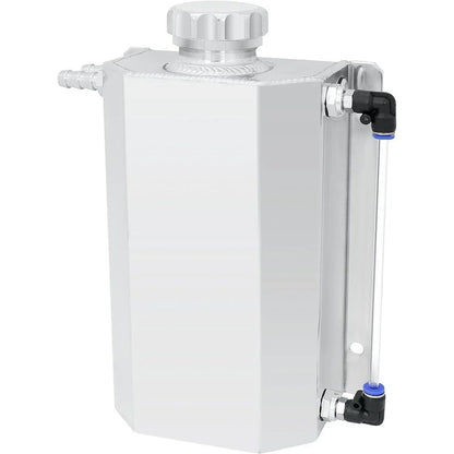 2L Aluminum Coolant Radiator Overflow Reservoir Expansion Tank 2-Row