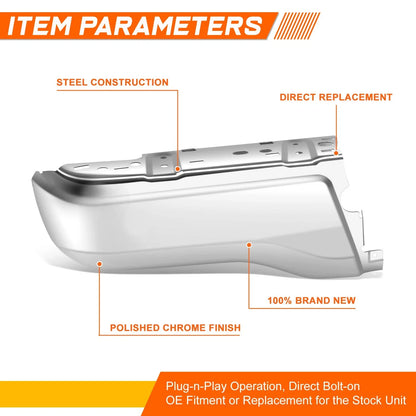Rear Left Bumper End Cap for Ford Ranger (2019–2023) Chrome
