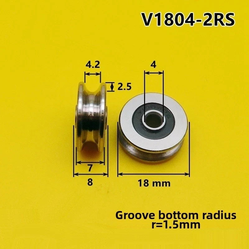 V1804-2RS Round Groove Track Pulley Bearing for Automation Systems (N/A)