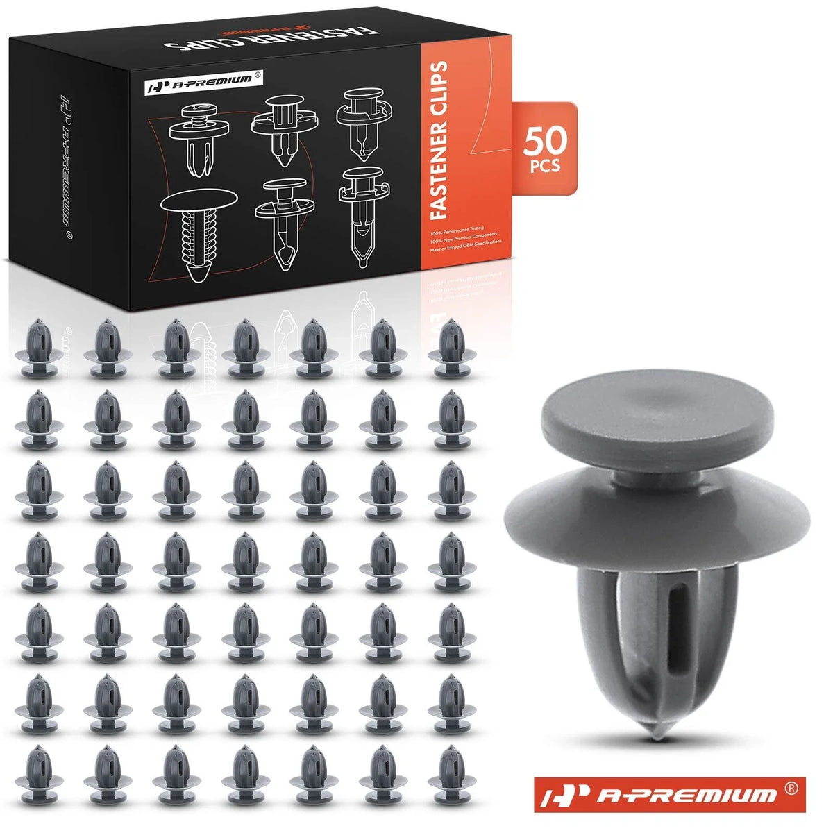 50Pcs 9mm Nylon Door Panel Retainer Clips for GMC Chevrolet