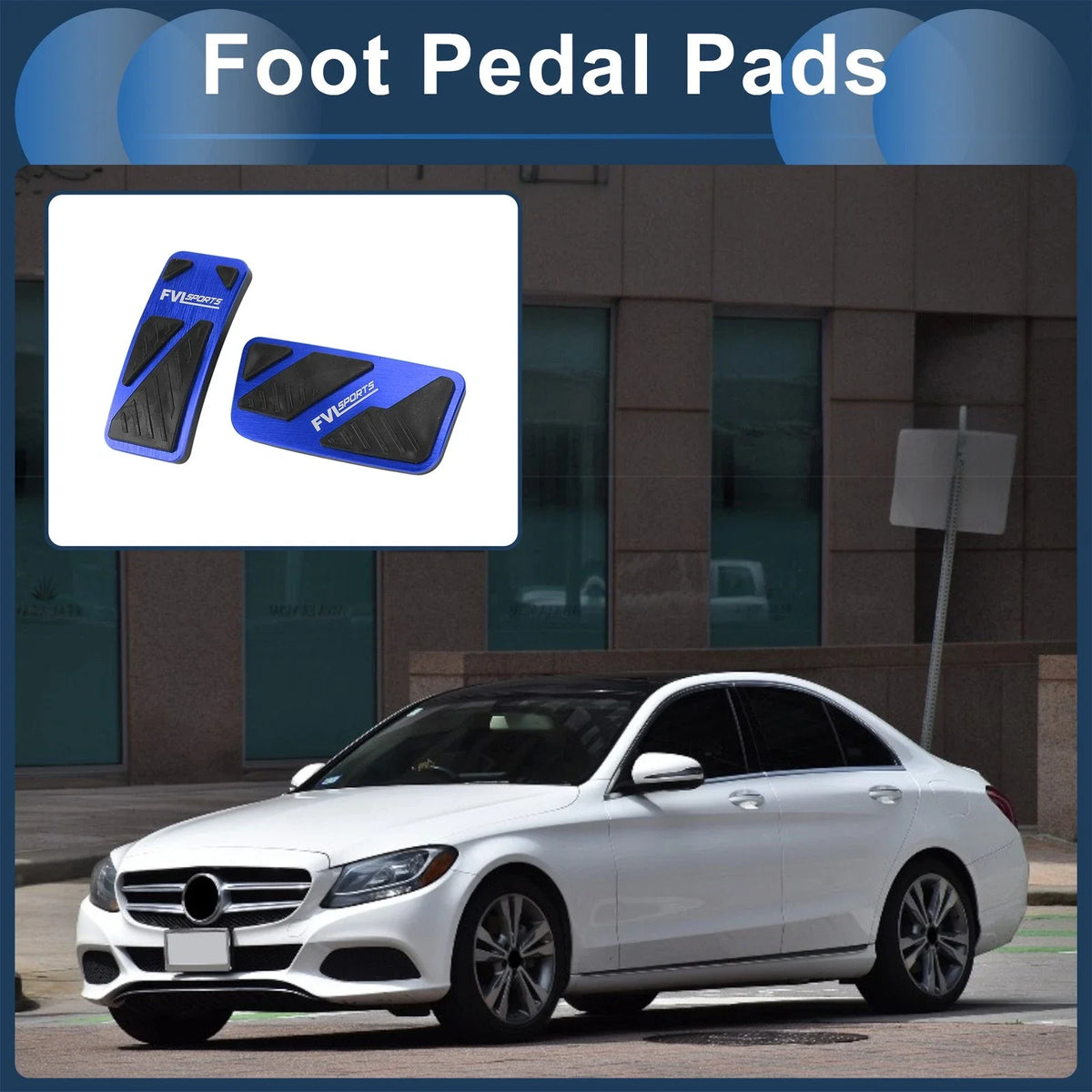 Set of 2 Automatic Foot Accelerator Pedal Covers for Ford Ranger (2024) Blue