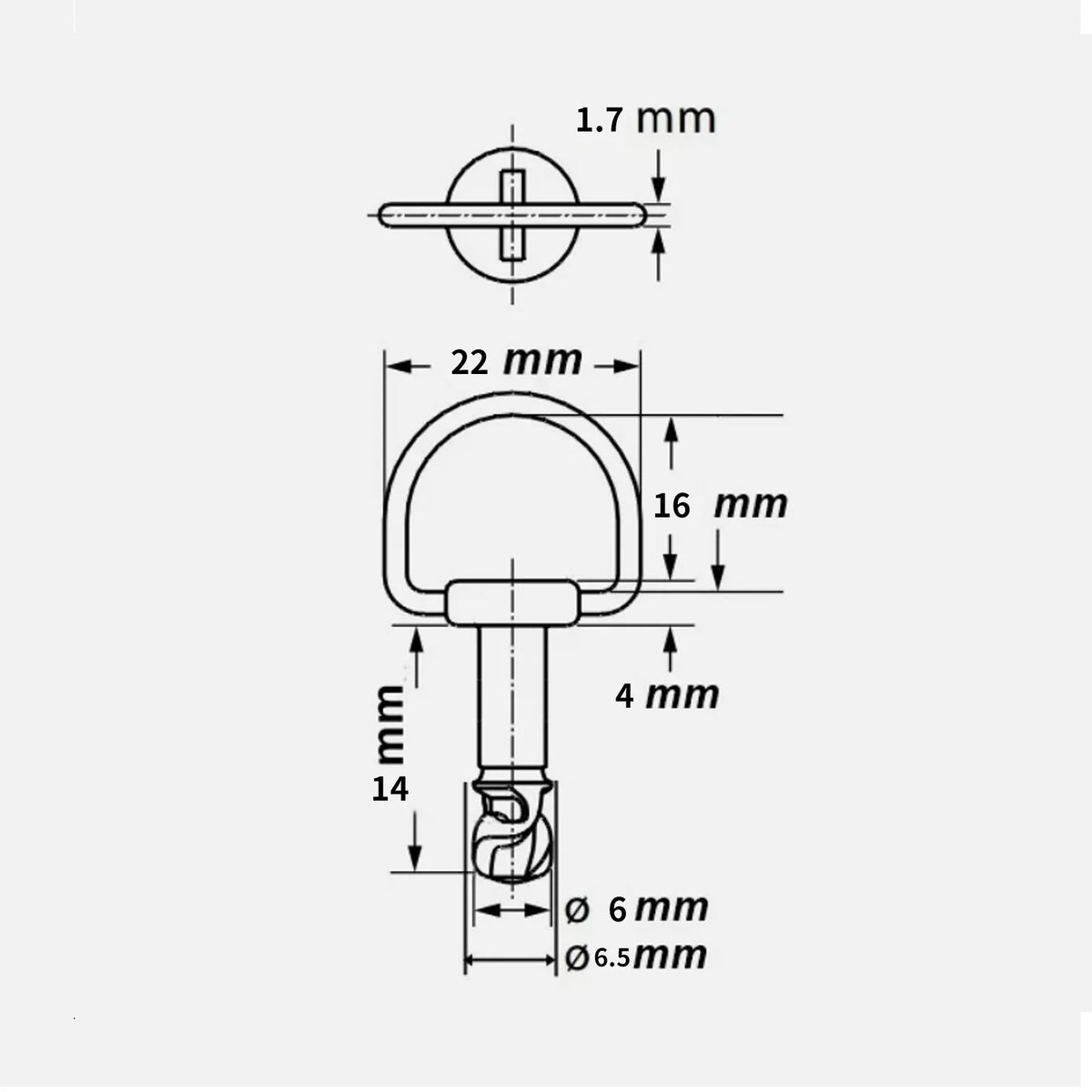 Quick Release D Ring Fairing Fasteners 5 Pack for Motorcycle (14mm)
