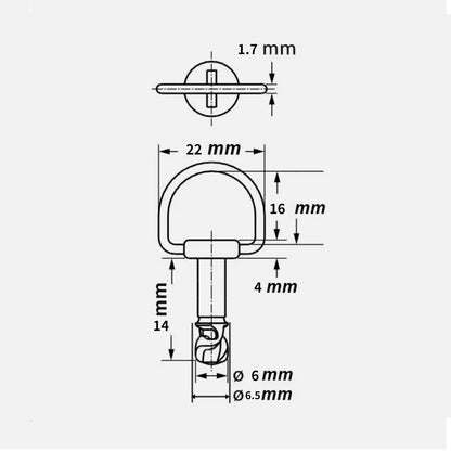 Quick Release D Ring Fairing Fasteners 5 Pack for Motorcycle (14mm)