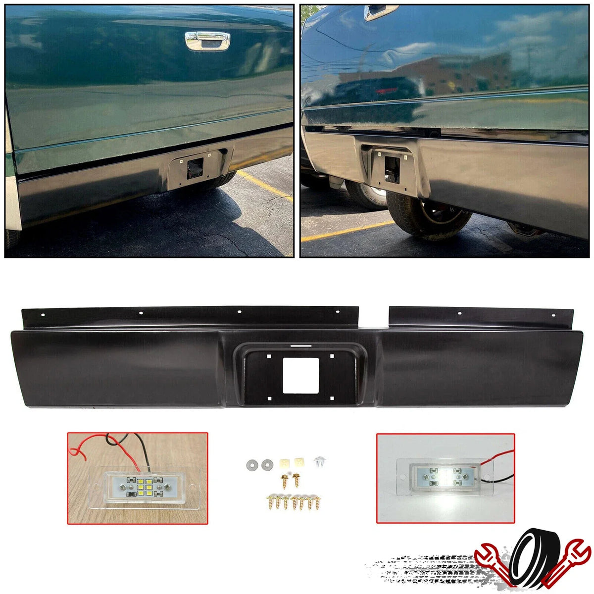 Rear Roll Pan with License Light for Dodge Ram 1500/2500/3500 (2002–2009)
