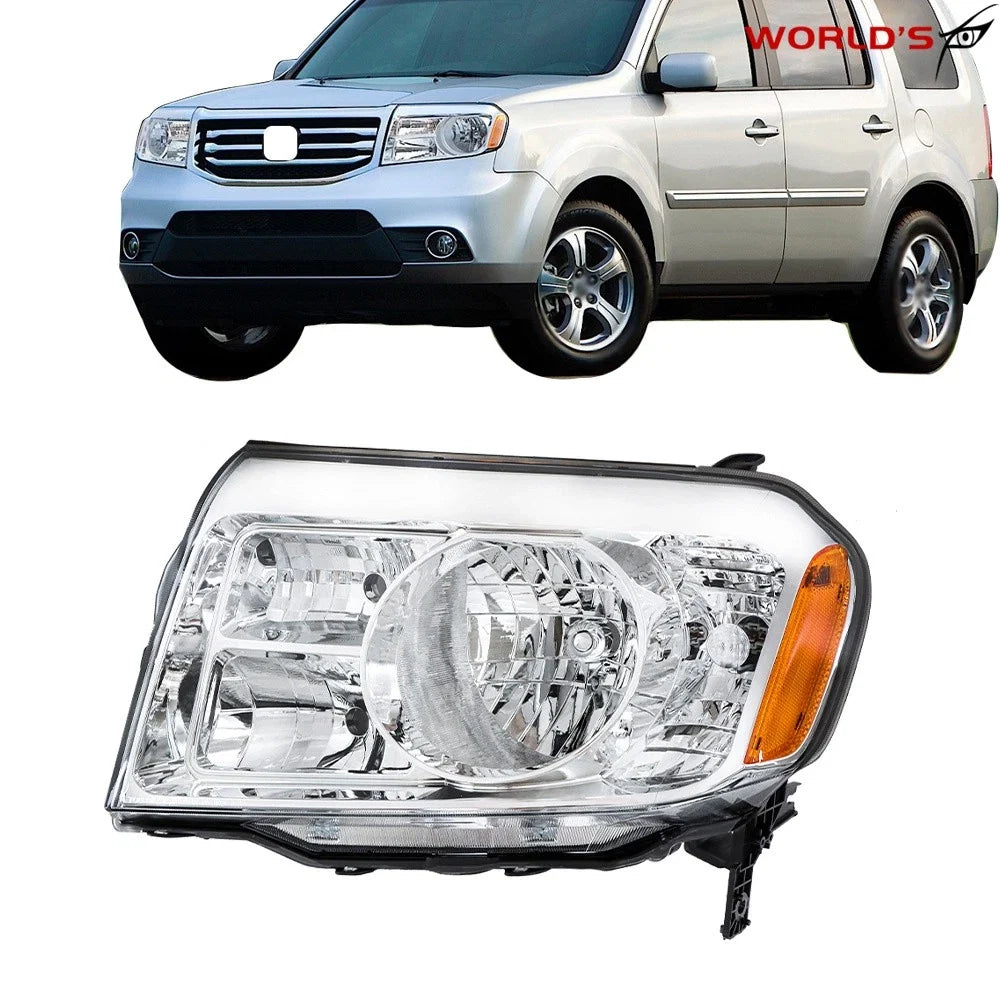 Left Headlight for Honda Pilot (2009–2011) Halogen Chrome