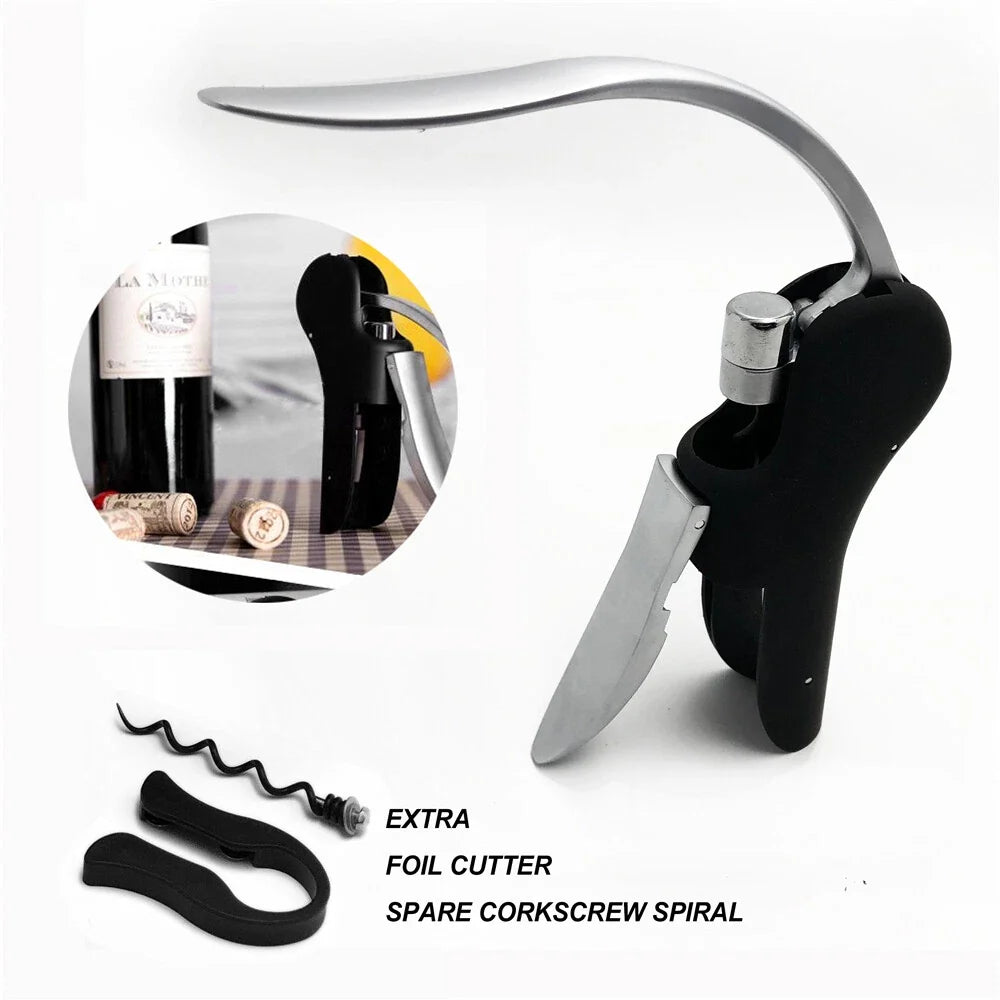 Corkscrew Opener for Wine Bottles with Foil Cutter Tool