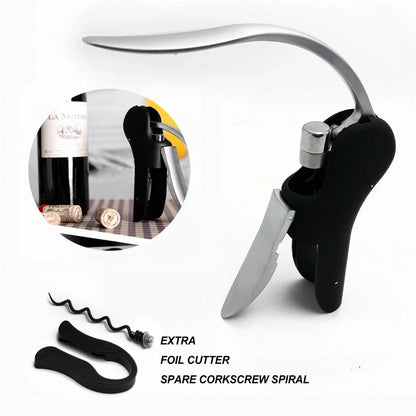 Corkscrew Opener for Wine Bottles with Foil Cutter Tool