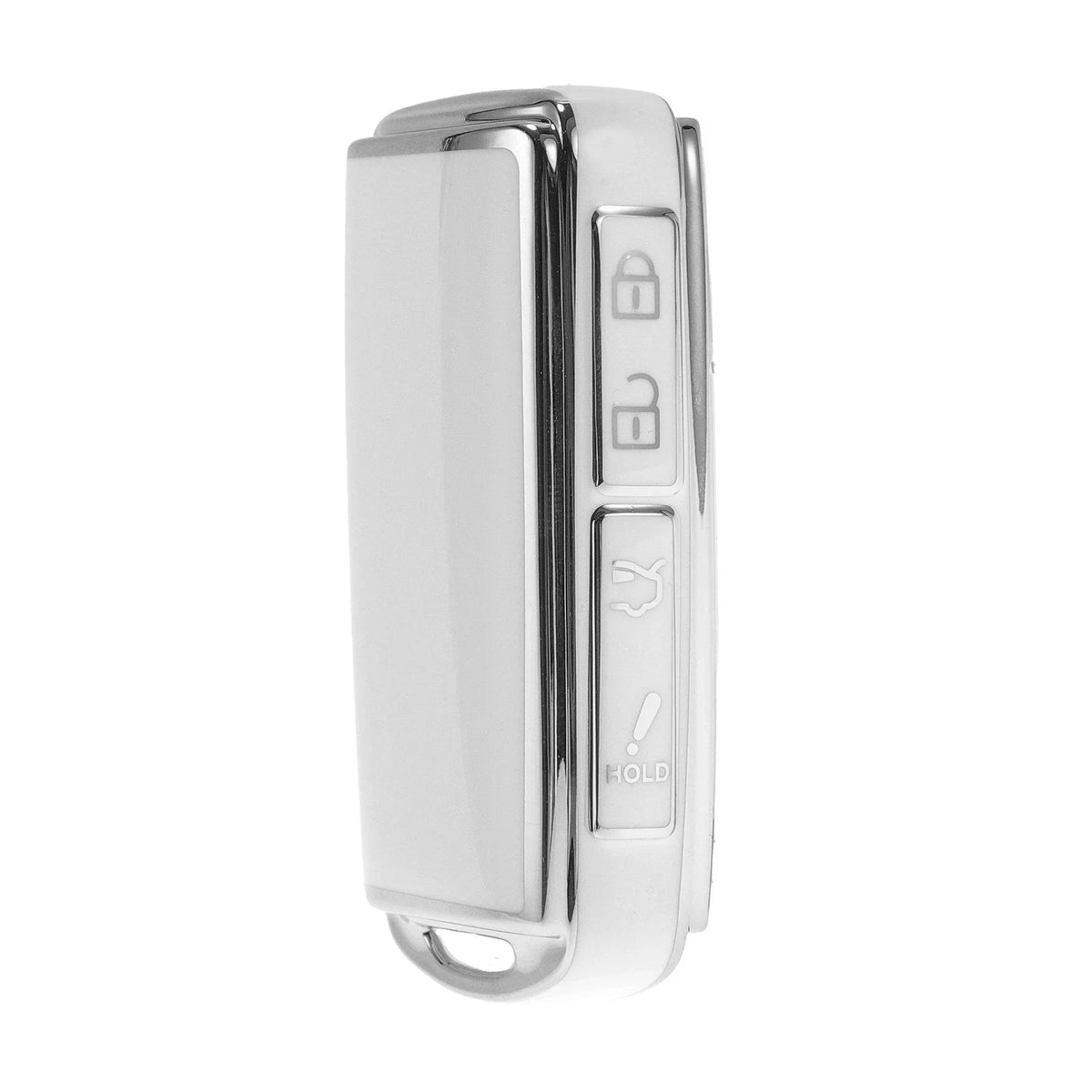 TPU Silicone Car Key Case for Mazda 2/3/5/6 (4 Buttons) - White/Silver Edge