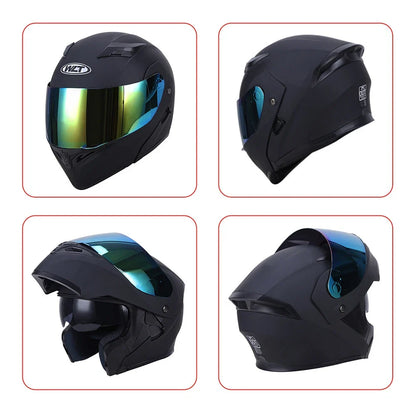Full Face Flip Up Modular Helmet DOT for ATV Motorcycle M~XXL
