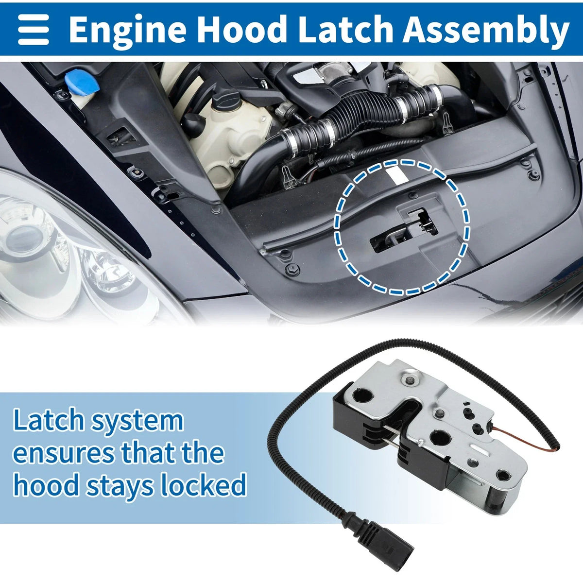 Hood Latch Assembly for Volkswagen Tiguan (2008–2018) No. 5N0823509B