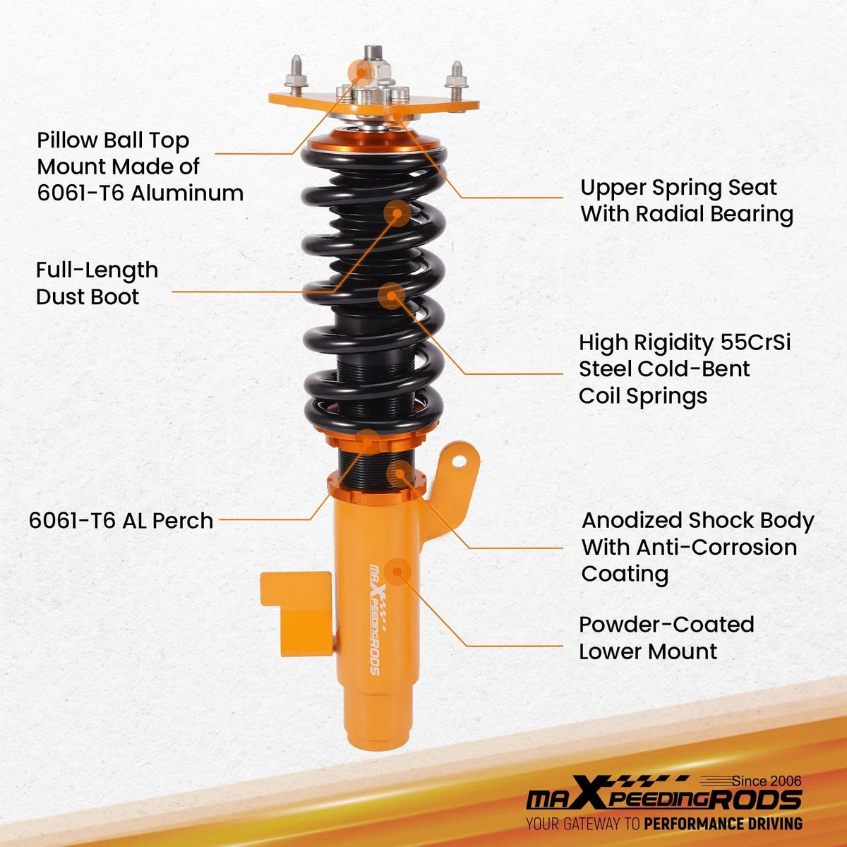 Mazda3 BK Adjustable Coilovers Suspension Lowering Kit (2004-2013)