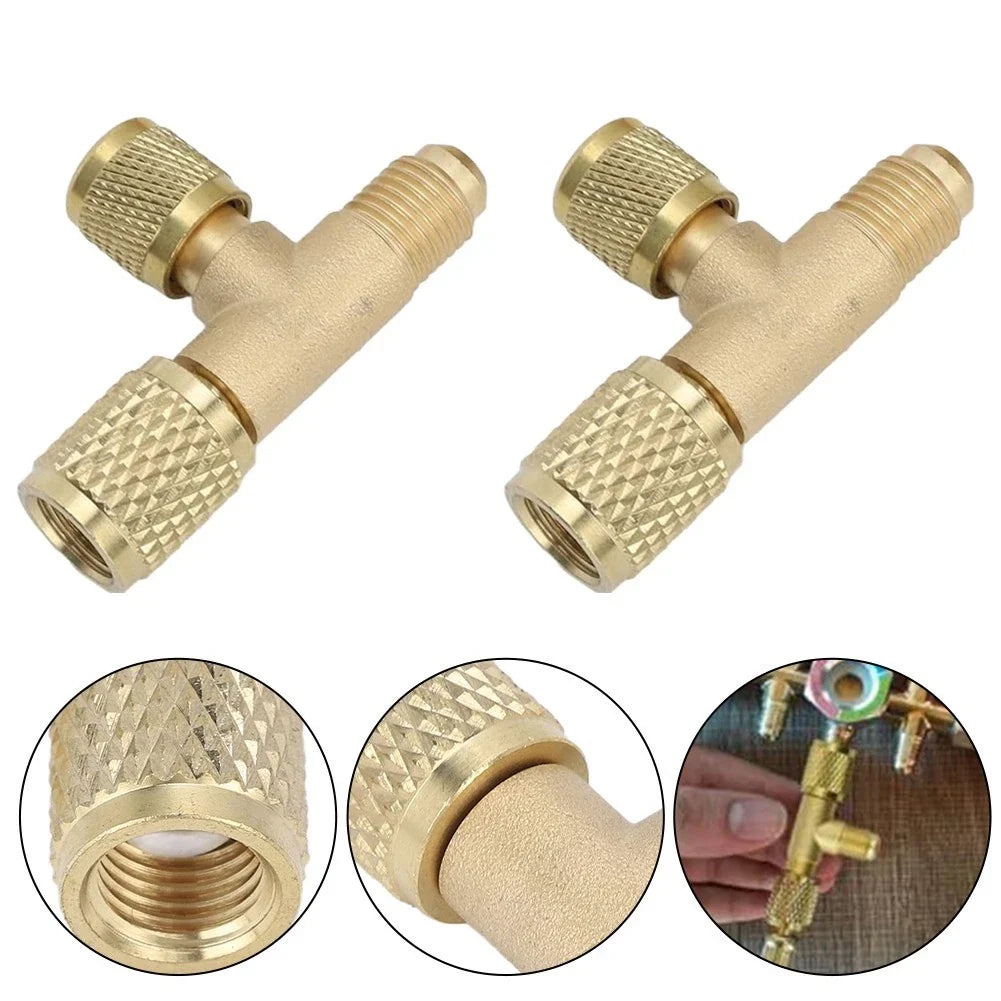 Set of 2 Brass Valve Core Quick Couplers for Easy Installation