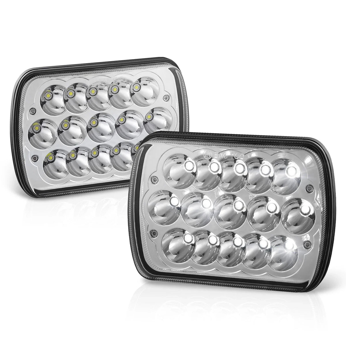 Set of 2 LED Headlights for Mazda B2000 B2200 B2600 GLC RX-7 (1985–1993) H6054 Chrome