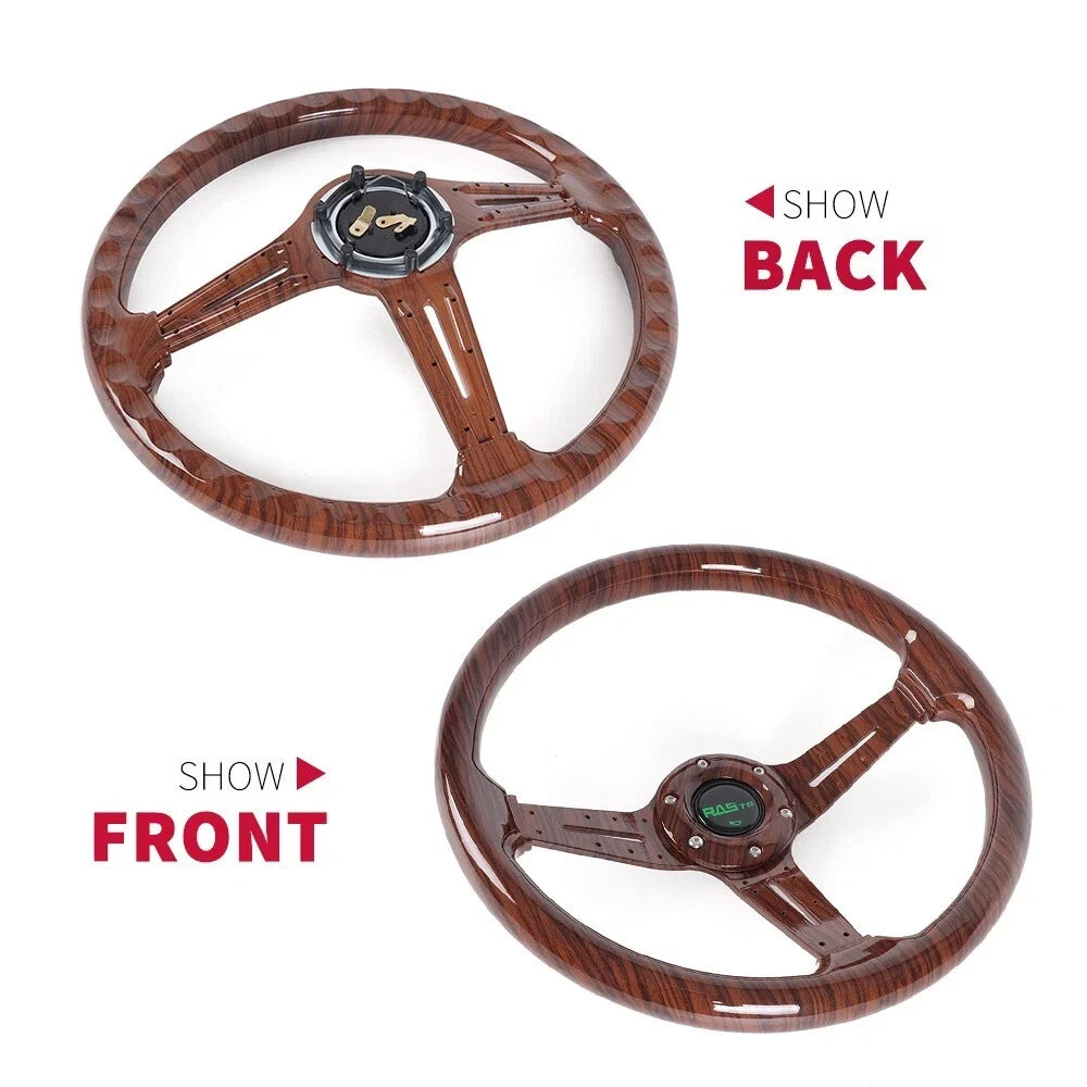 6 Bolt 14" Deep Dish Racing Steering Wheel for Universal Use