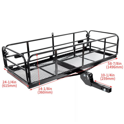 Folding Trailer Hitch Cargo Carrier Basket for Universal Use (500 lbs Capacity)