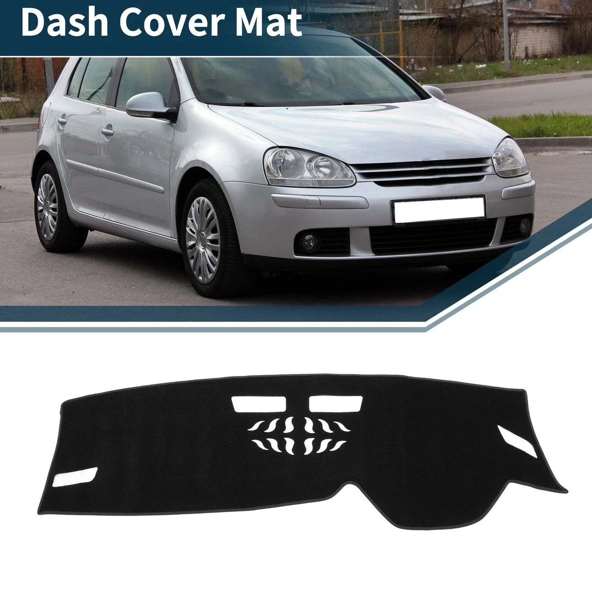 Dashboard Cover Mat for Volkswagen Golf 8 (2021–2024) Sun Protector Black