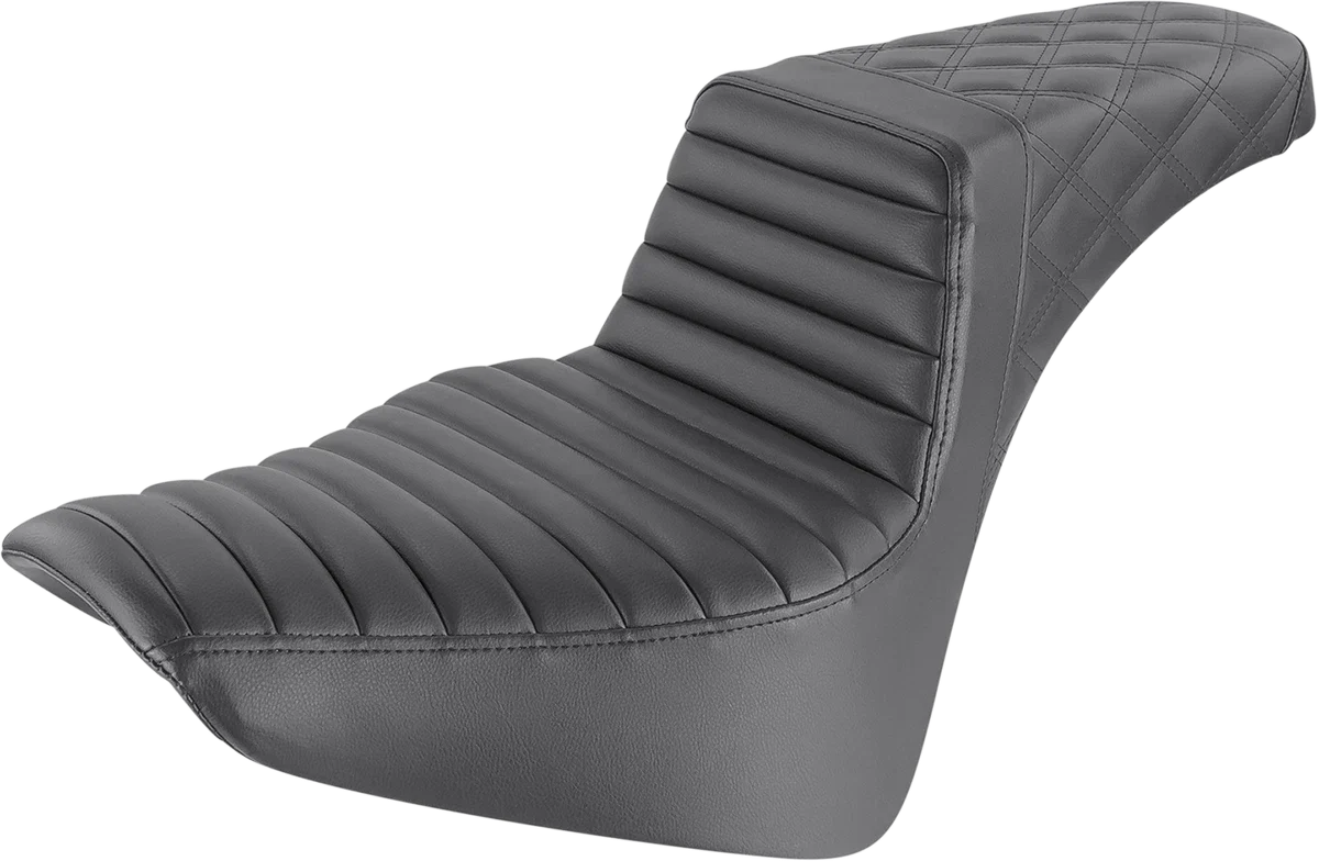 SADDLEMEN Step-Up Seat for Harley Davidson (2014–2023) - Black Tuck-n-Roll