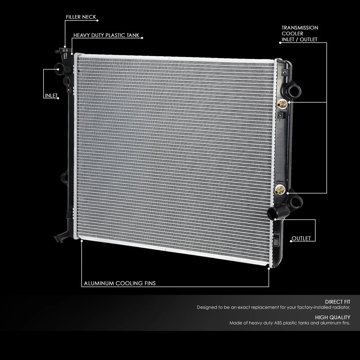 Aluminum Core Cooling Radiator for 4Runner/GX470 (2003–2009) DPI 2581