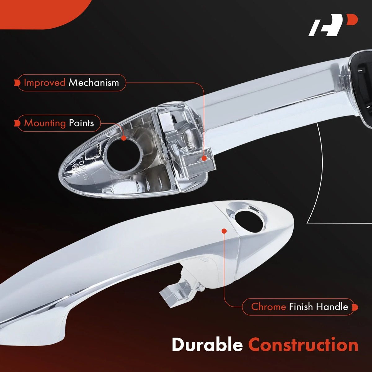 Front Chrome Door Handle for 2011-2019 Ford Fiesta