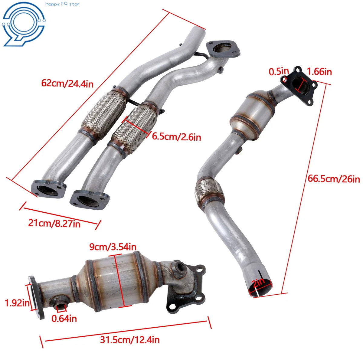 Front & Rear Catalytic Converter Set for Cadillac SRX 3.6L (2012–2016)