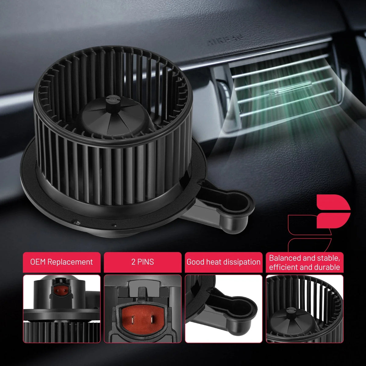 Heater Blower Motor w/ Fan for Ford Explorer Sport Trac (2001-2005)