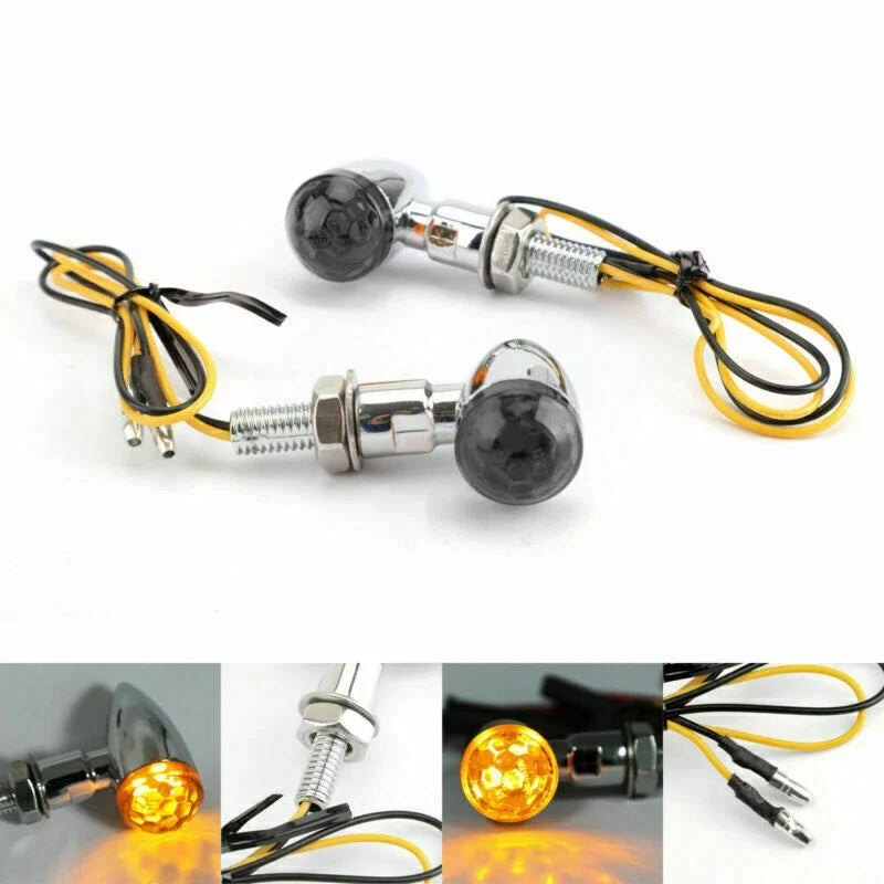 Turn Signal Indicator Light - Chrome Mini Bullet, Universal Fit