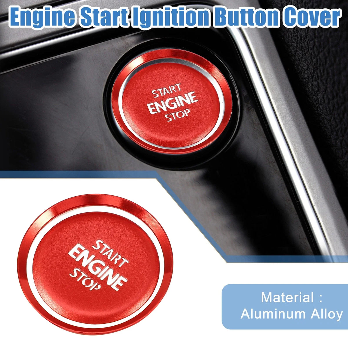 Engine Start Stop Button Cover Decal for Volkswagen Atlas Tiguan (2018–2023)
