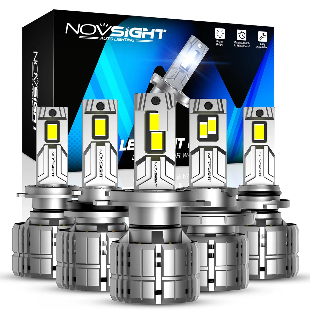 2-Pack LED Headlight Bulbs H4 H7 H13 9005 9006 - 40000LM 200W