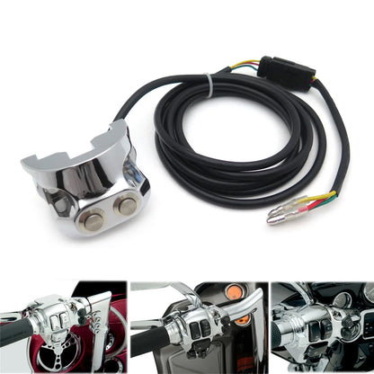 Air Ride Switch Controller Chrome for Harley D, Handlebar Mounted