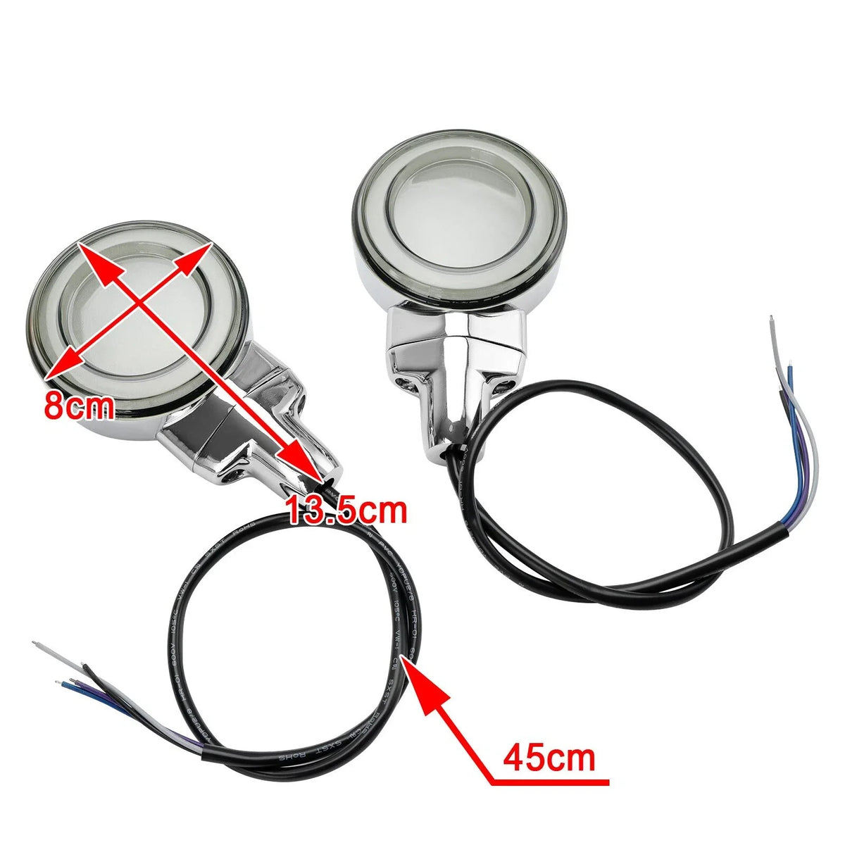 LED Flat Front Turn Signal Light for Heritage Softail Classic (1999–2023) Chrome