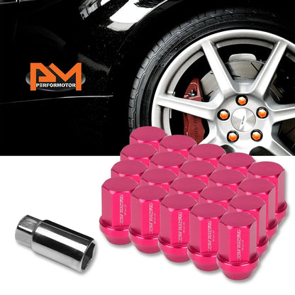 20 Pink JDM Acorn Hex Wheel Lug Nuts M12X1.25 with 25mmx35mm Extension