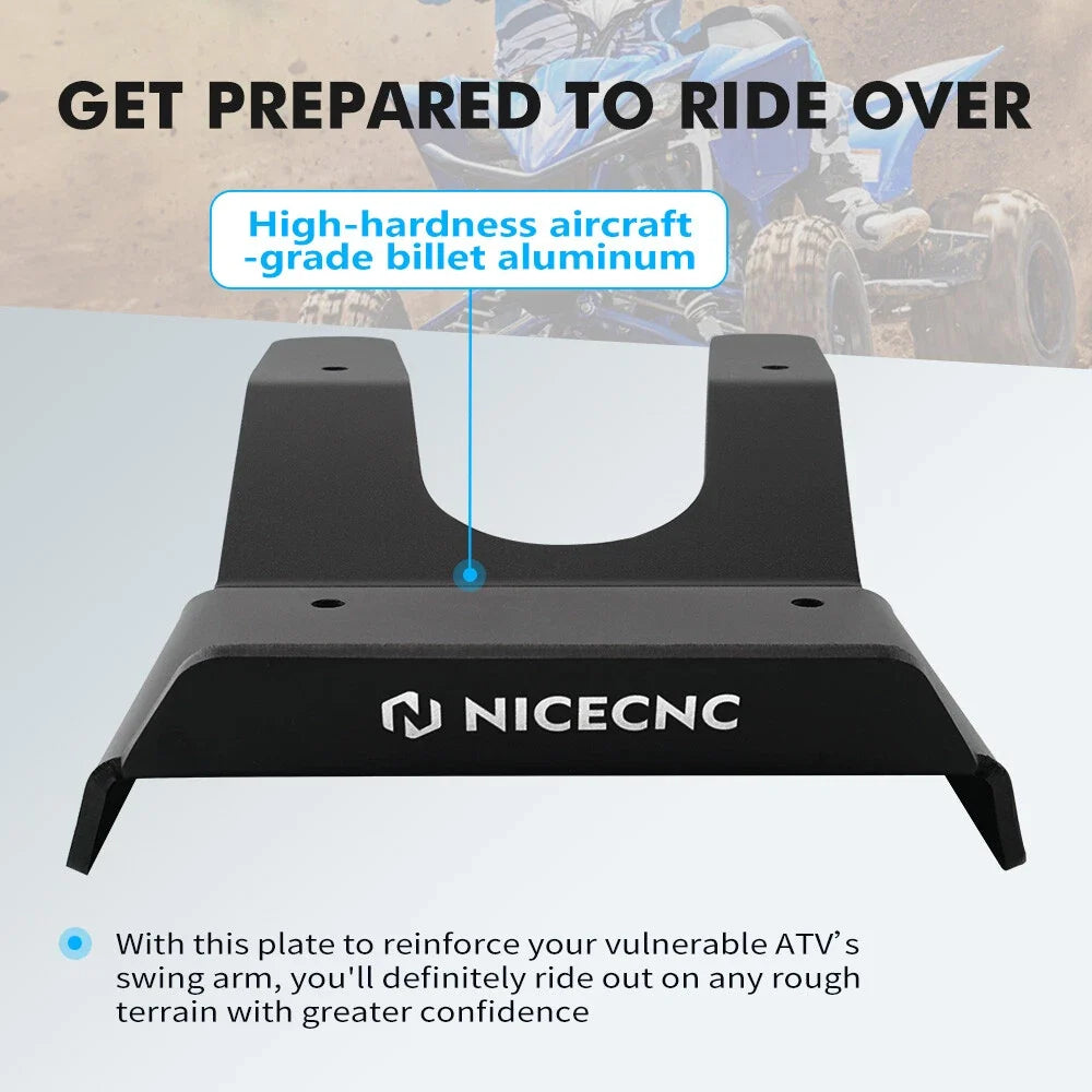 Rear Swingarm Skid Plate Guard for Yamaha YFZ450X (2010–2011), YFZ450R (2009–2024) Black