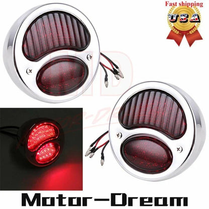 Pair Chrome Taillights for Harley Model A