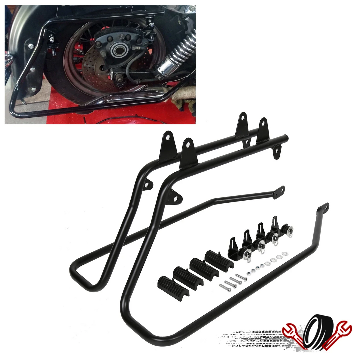 Saddlebag Conversion Bracket Hardware for Harley Softail Fatboy (1984–2017)